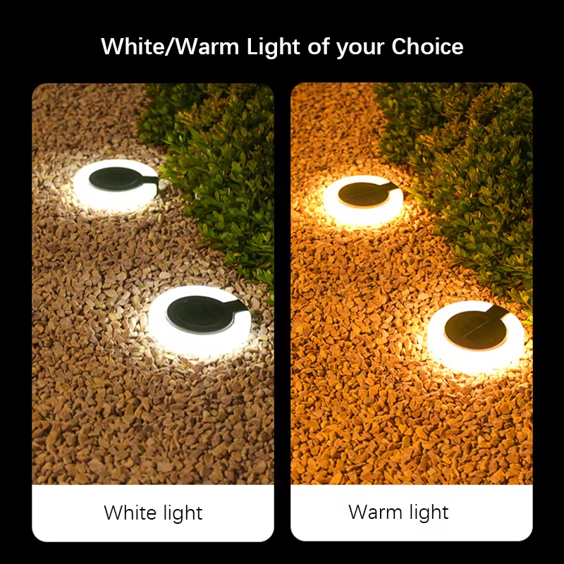 🔥Last Day 49% OFF🔥Round Outdoor Ground Lights Adjustable Disk Solar Pathway Lamp