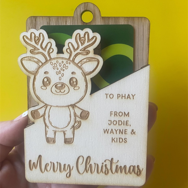 Personalised Christmas money gift holders