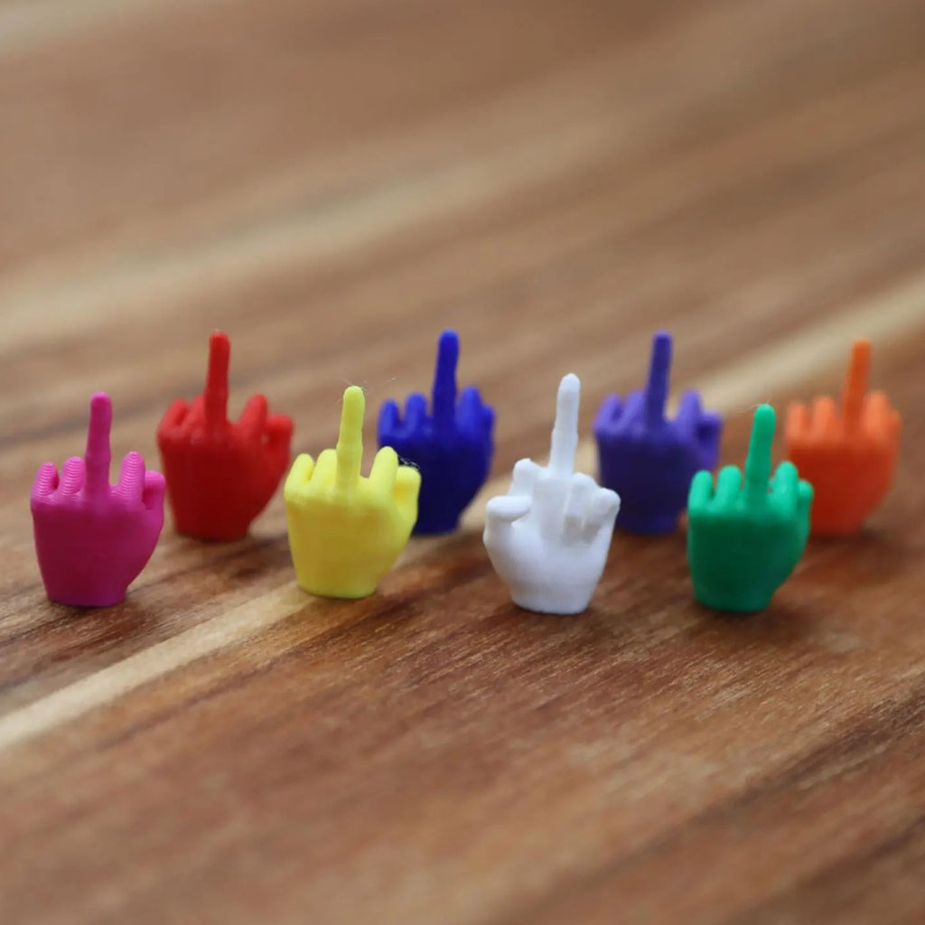 Mini Middle Fingers - Funny Plastic Fuck Hands in Bold Colors or Mix Pack