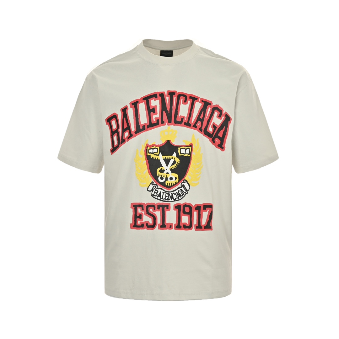 Balenciaga 24ss scissors foam print short sleeves