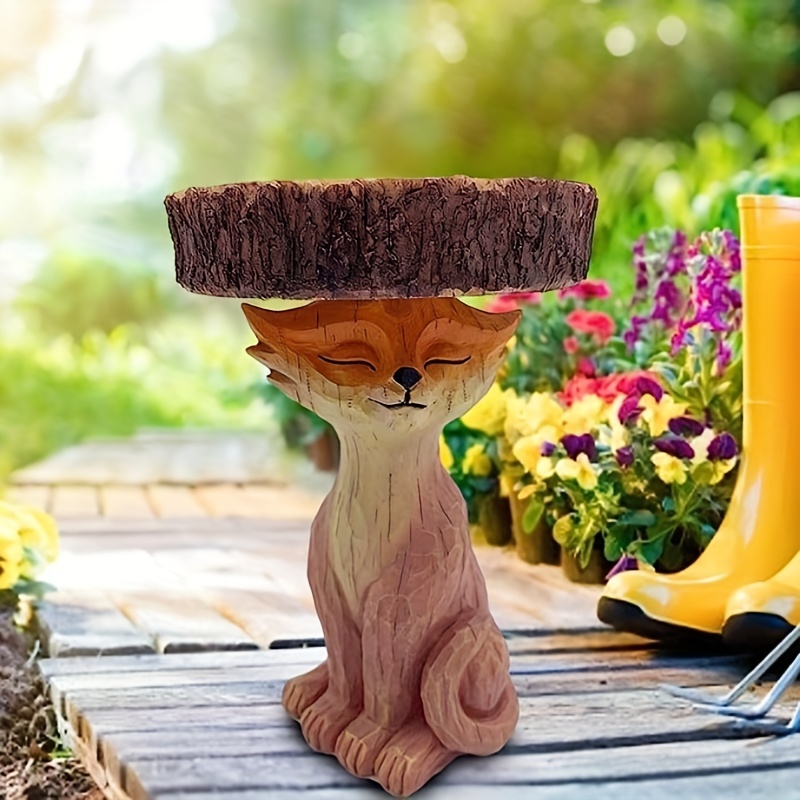 1pc, Outdoor Bird Bath Bowl Resin Crafts, Weatherproof Garden Water Feature Drinking Feeder Decoration, Wild Birds Free Standing Decor, Home Garden Yard Decorations