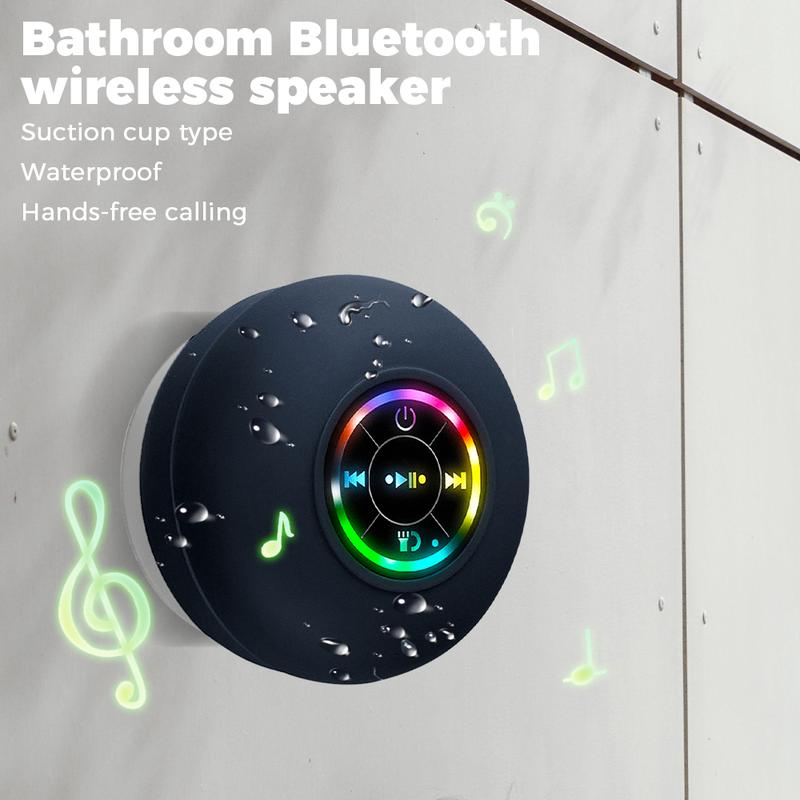 🔥Super Sale - 49% OFF🔥Waterproof Bluetooth Speaker with Suction Cup & LED Lights