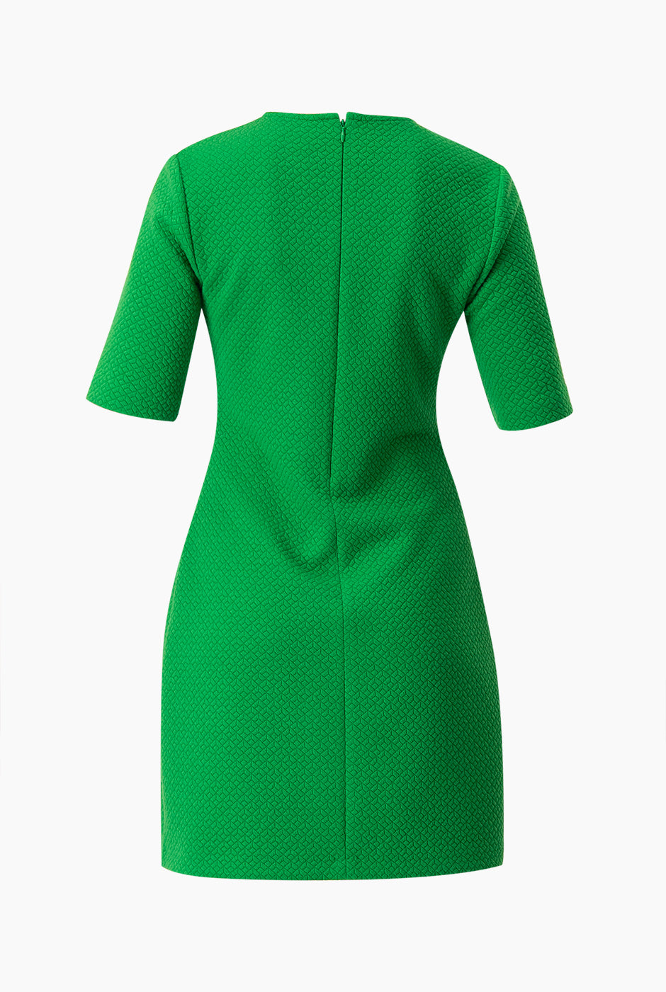 Vestido verde liso de manga corta