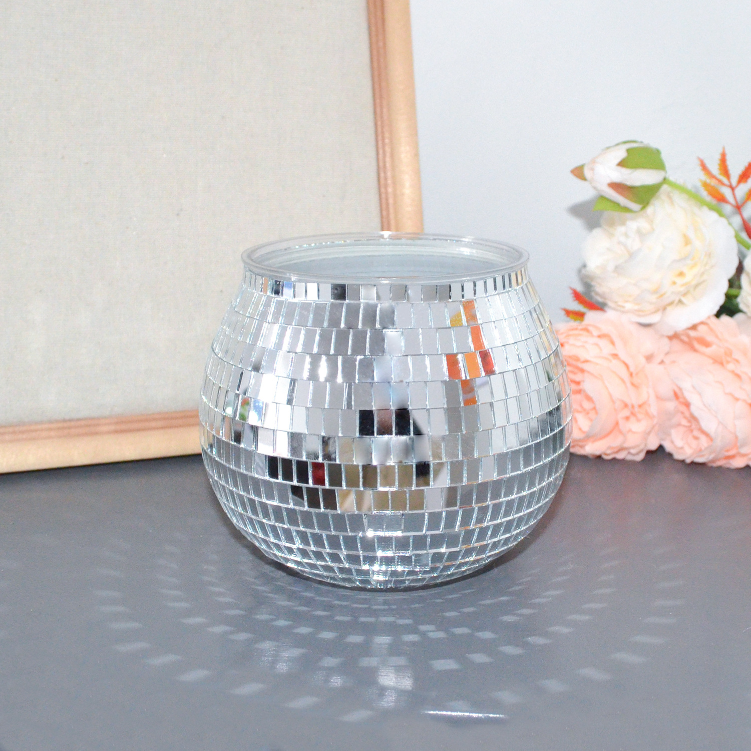 On Sale🔥Disco Ball Glass Mirror Flower Vase - 3 x 4 inches