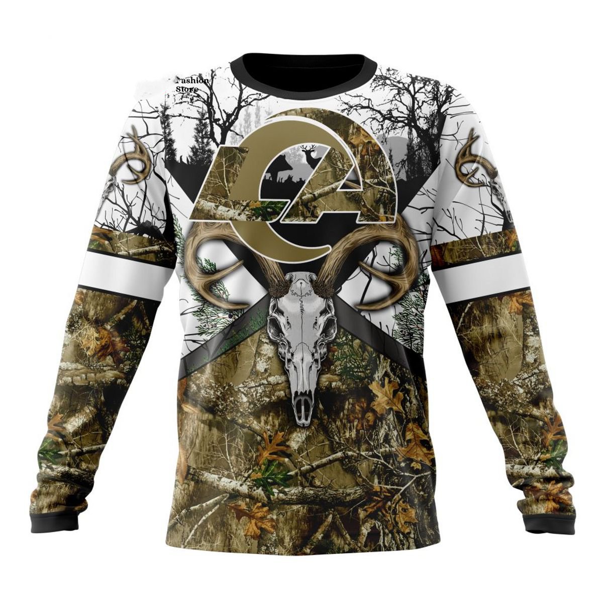 LOS ANGELES RAMS DEER SKULL AND FOREST 3D HOODIE