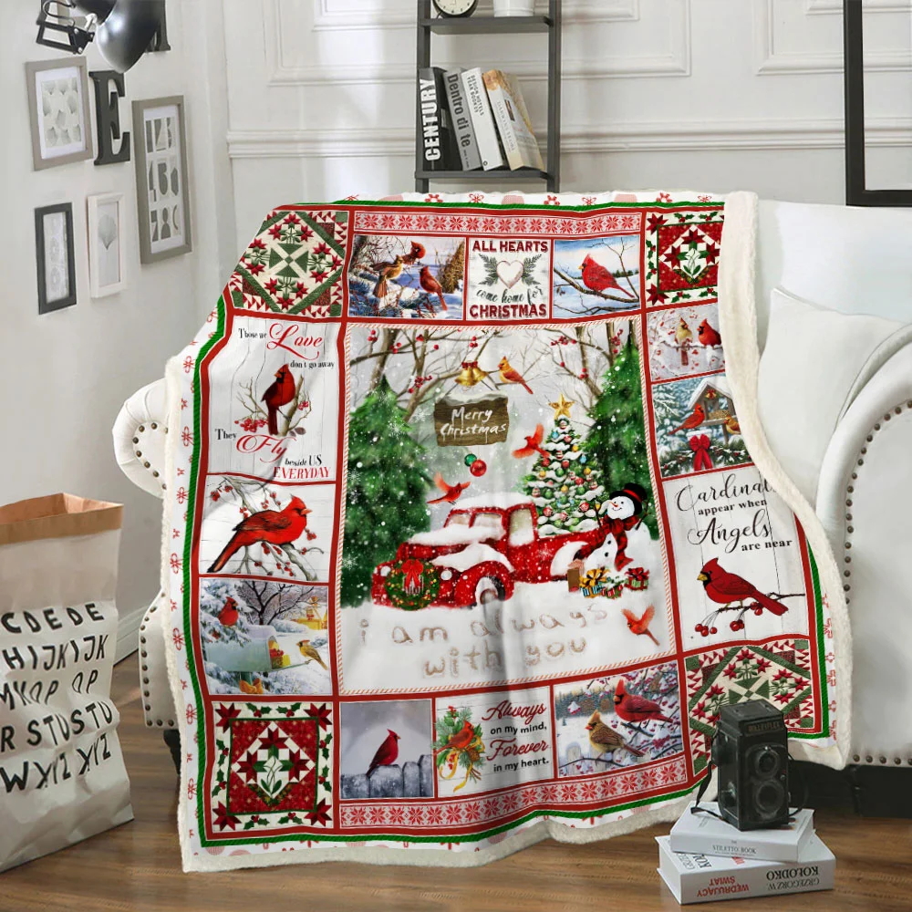 I Am Always With You, Christmas Cardinal Sofa Throw Blanket
