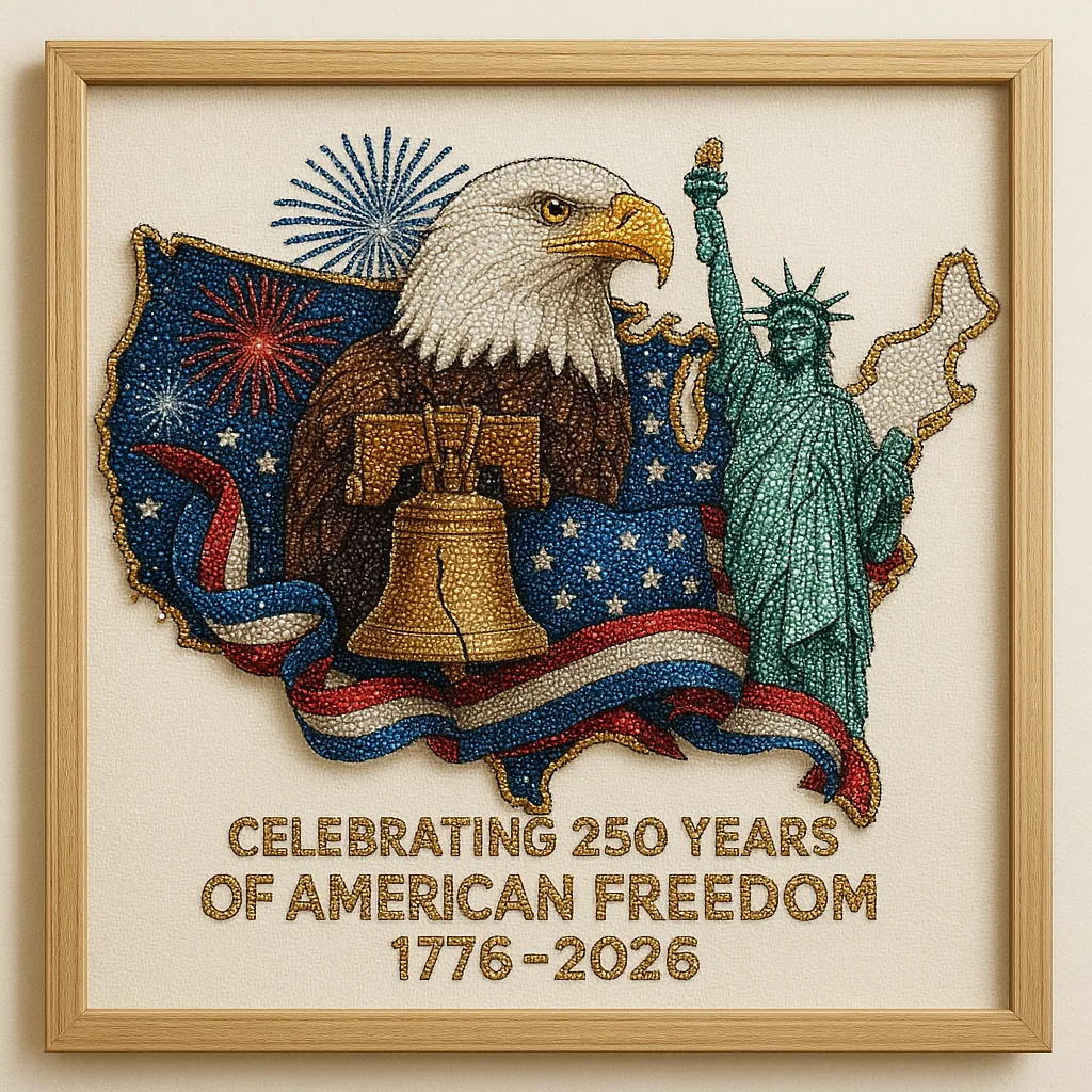 DIY Diamond Painting Kit – Celebrating 250 Years of American Freedom (1776–2026)
