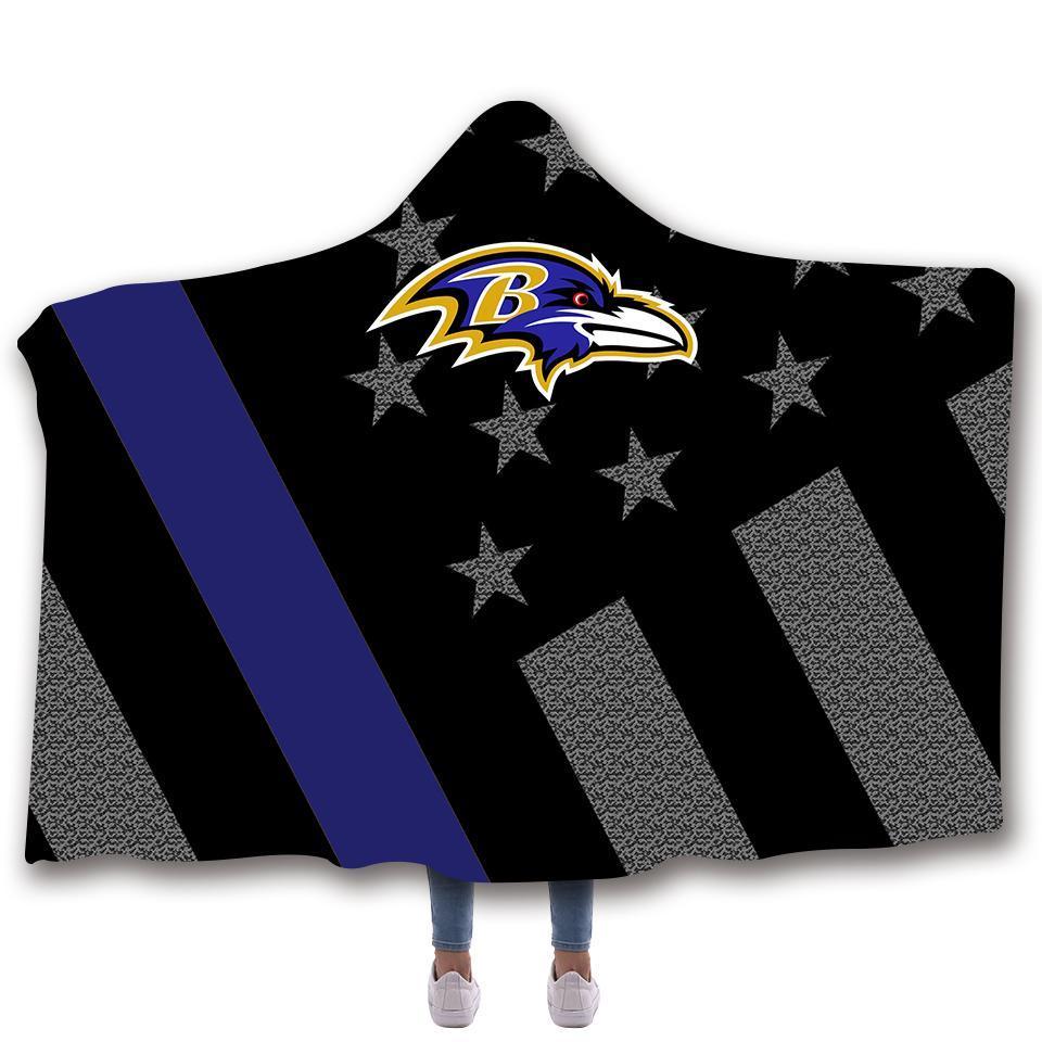 BALTIMORE RAVENS CLASSIC 3D HOODED BLANKET
