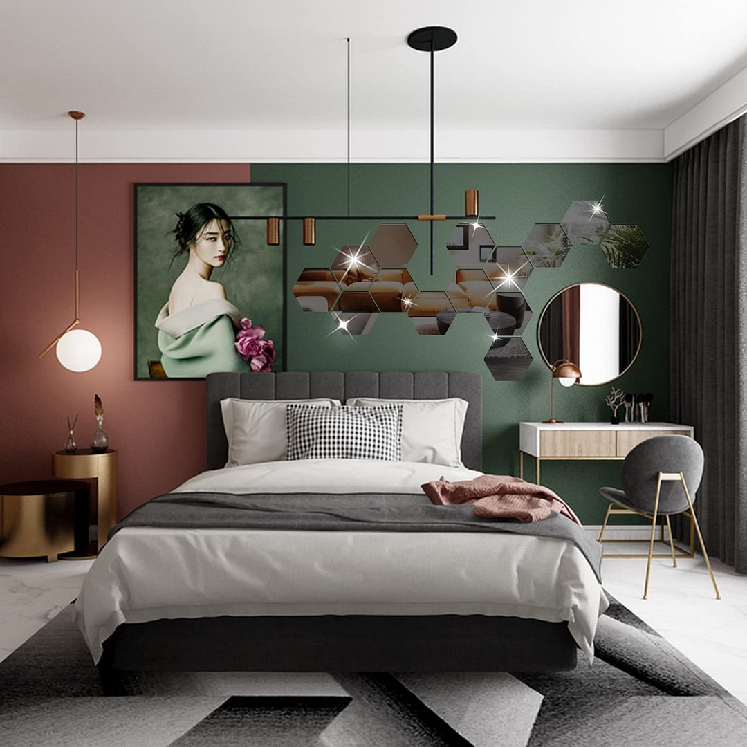🔥Last Day Promotion-50% OFF🔥Hexagon Mirror Wall Stickers-(15cm)-1 Set(12 Pieces)-Buy 3 Sets Get 3 Sets FREE & FREE SHIPPING