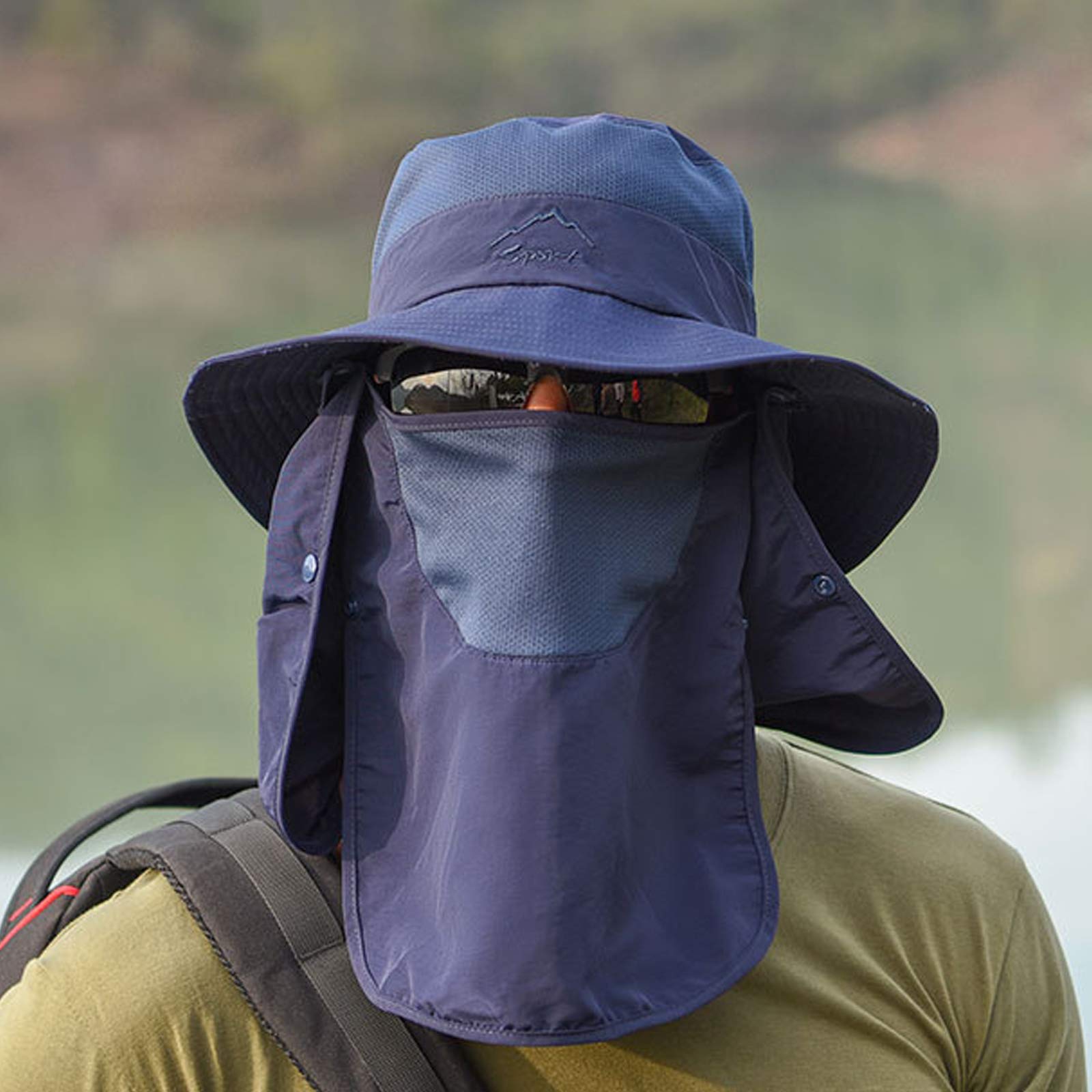 🔥 Hot Selling 🔥-[SAVE 50% OFF]--Men & Women Outdoor UV Sun Protection Wide Brim Hat with Face Cover & Neck Flap--BUY 2 GET FREE SHIPPING!