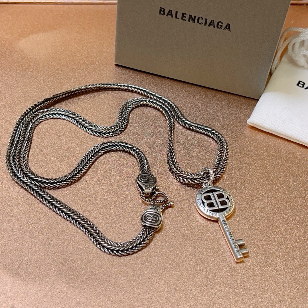 Balenciaga BB key chain necklace