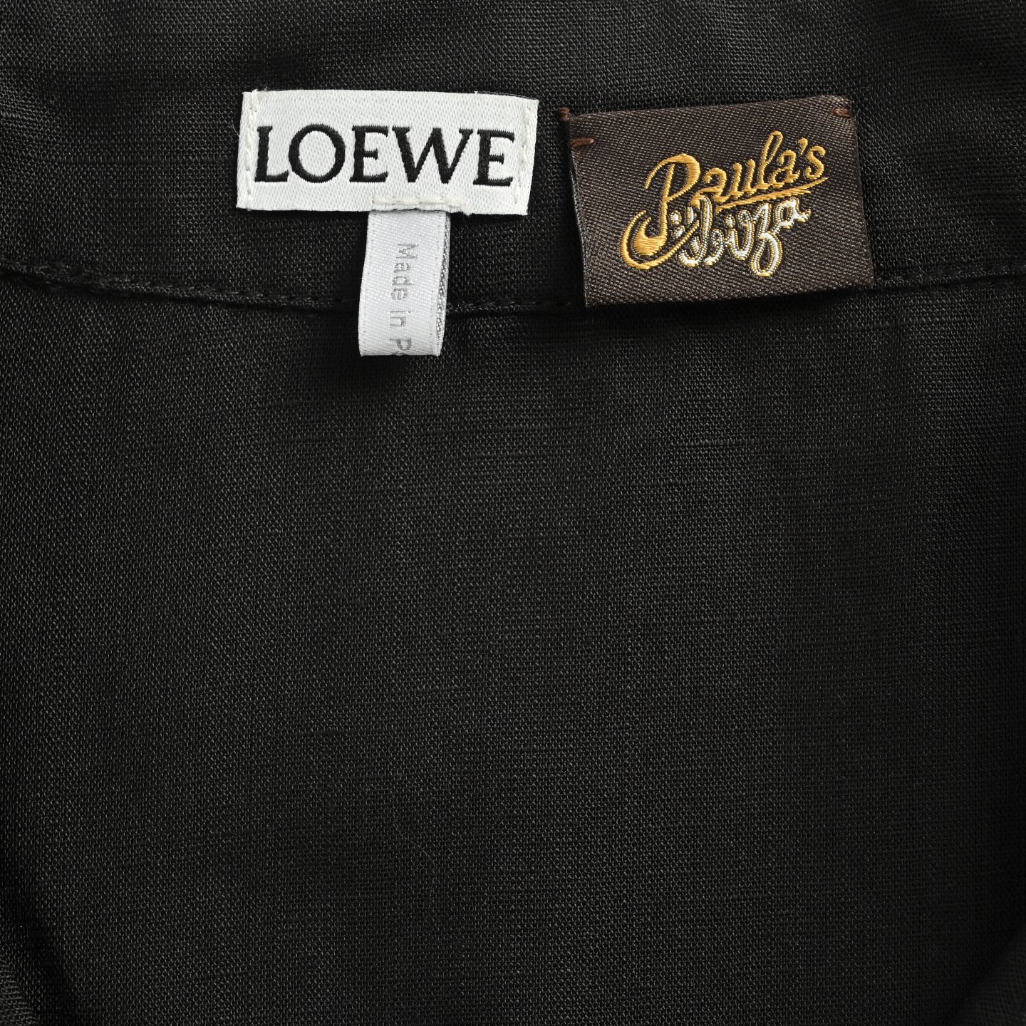 Loewe 25ss short-sleeved linen shirt with pocket embroidery