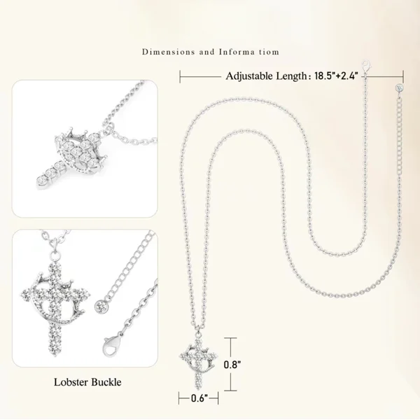 🎃Early Halloween Sale👻 Diamond Cross Necklaces With Rotated crown-BUY 2 Get 10% OFF & Free Shipping