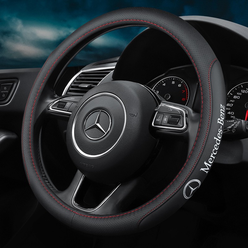🚗Car Odorless Leather Car Steering Wheel Cover