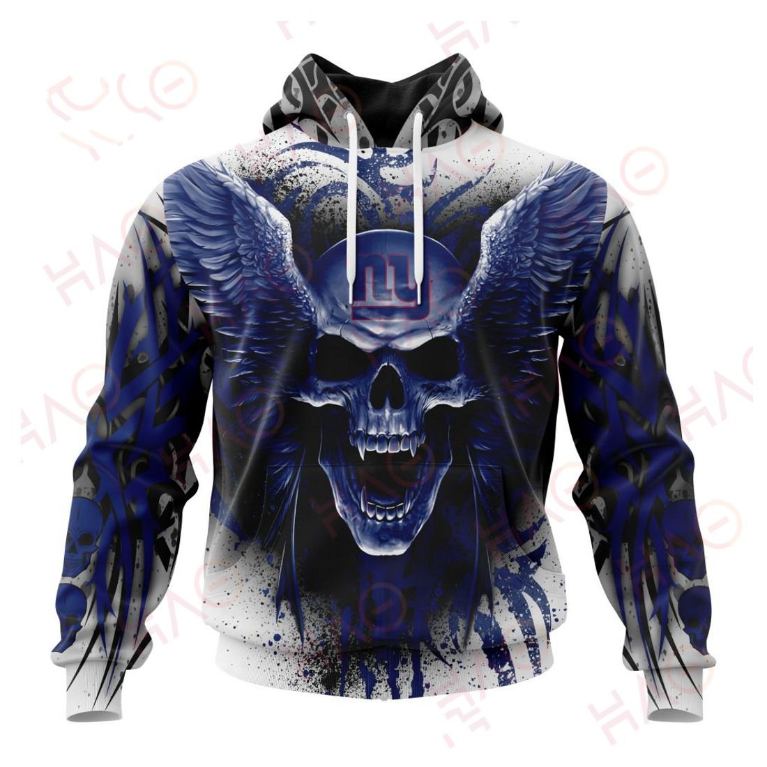 NEW YORK GIANTS 3D HOODIE SKULL ART