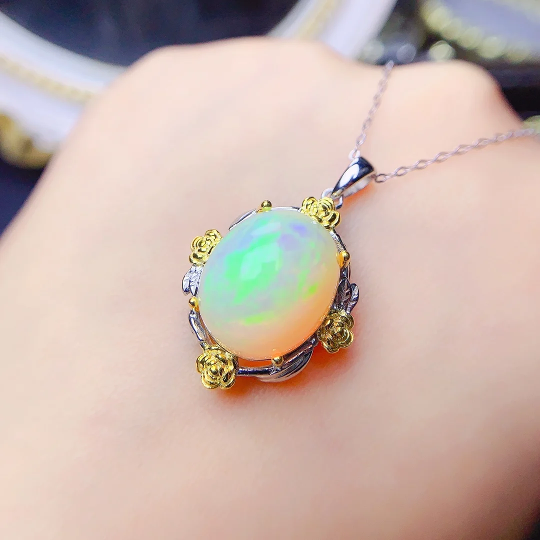 Women Opal Gem Free Delivery Pendant 925 sterling silver Women's Christmas Necklace Gem necklace luxury free shipping