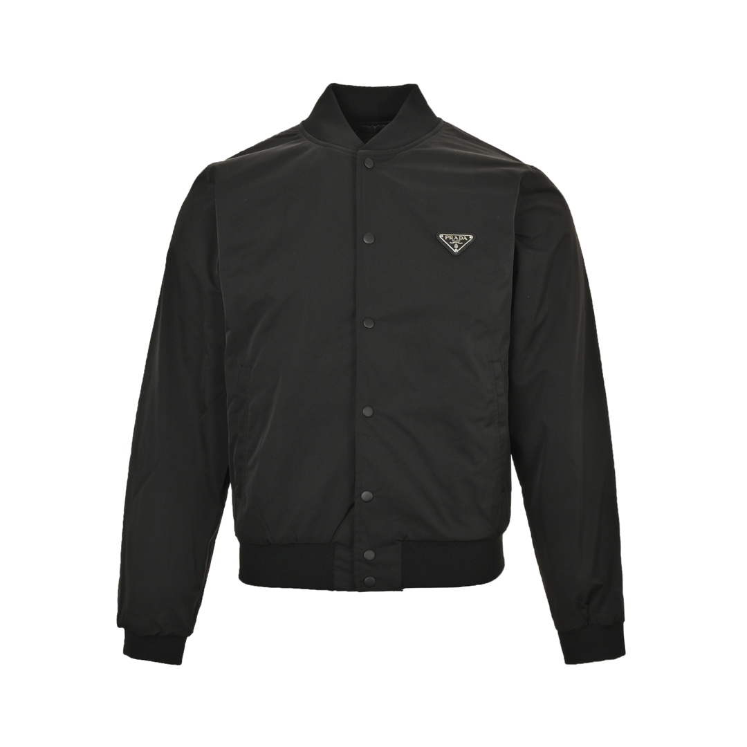 Prada 24Fw triangle logo thin cotton baseball jacket
