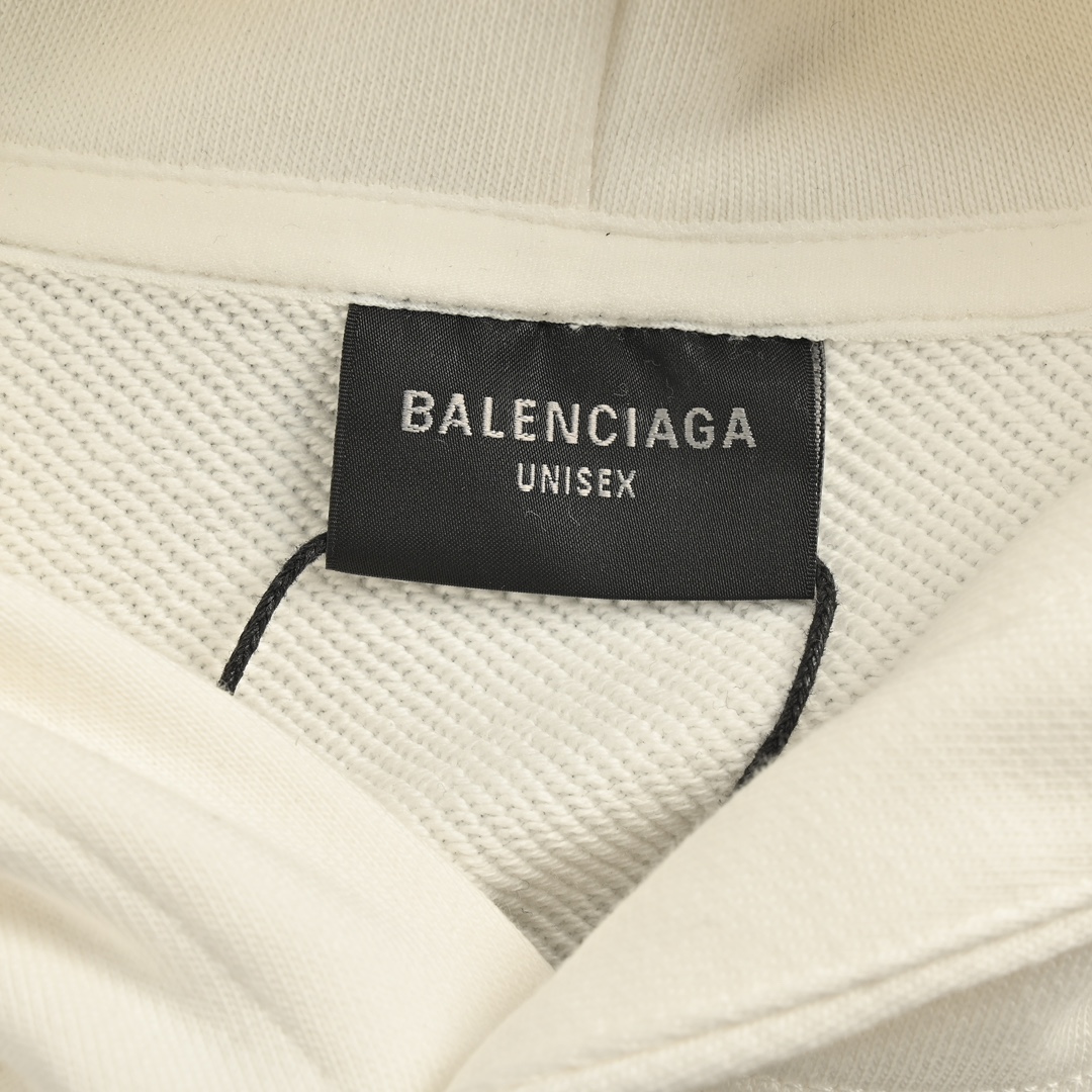 Balenciaga 24Fw double B patch and logo embroidered hooded sweatshirt