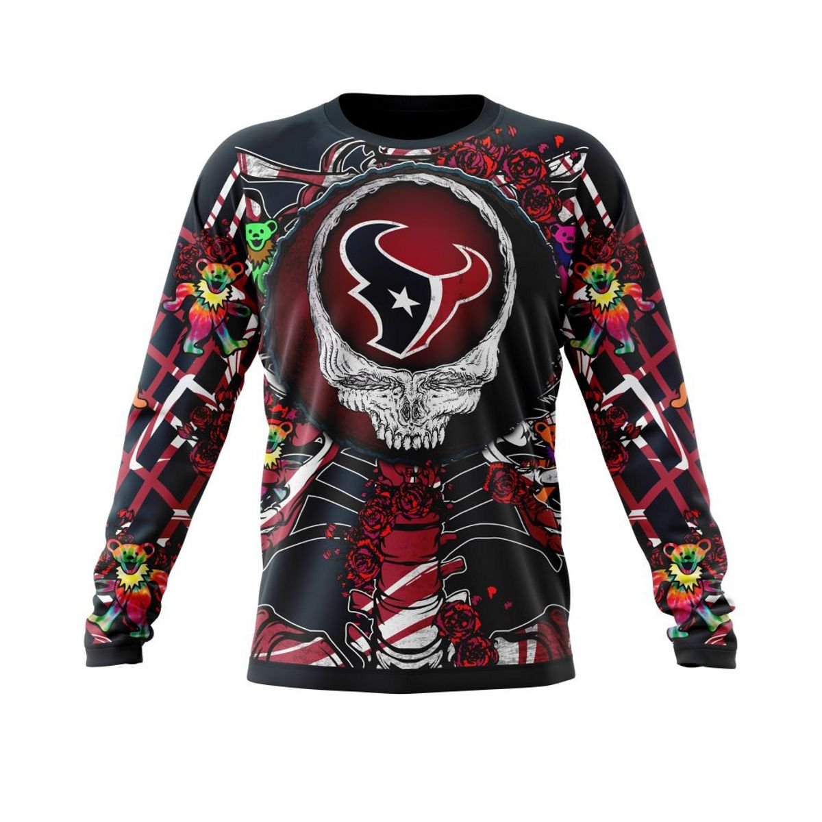 HOUSTON TEXANS 3D HOODIE MIX GRATEFUL DEAD