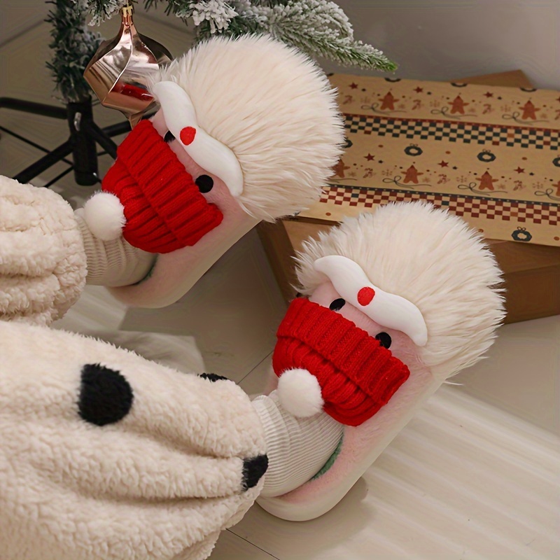 🎄Early Christmas Sale 49% OFF🎄🎅Plush Cartoon Santa Claus Slippers