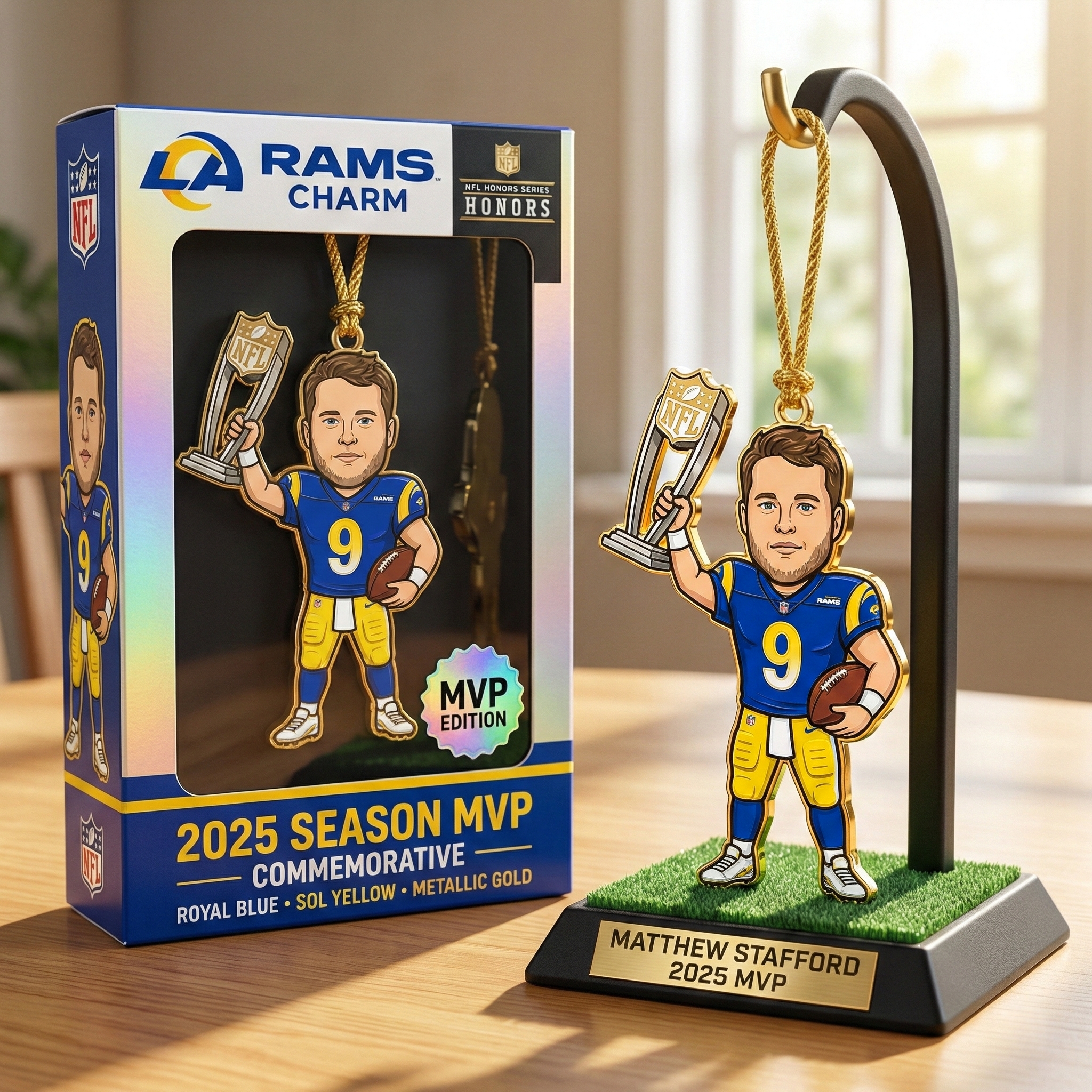 🏆 Los Angeles Rams – Matthew Stafford 2025 MVP Commemorative Charm