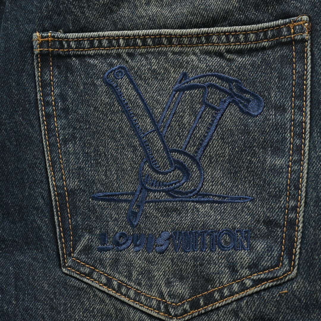 Louis Vuitton 23Fw tooling embroidered jeans