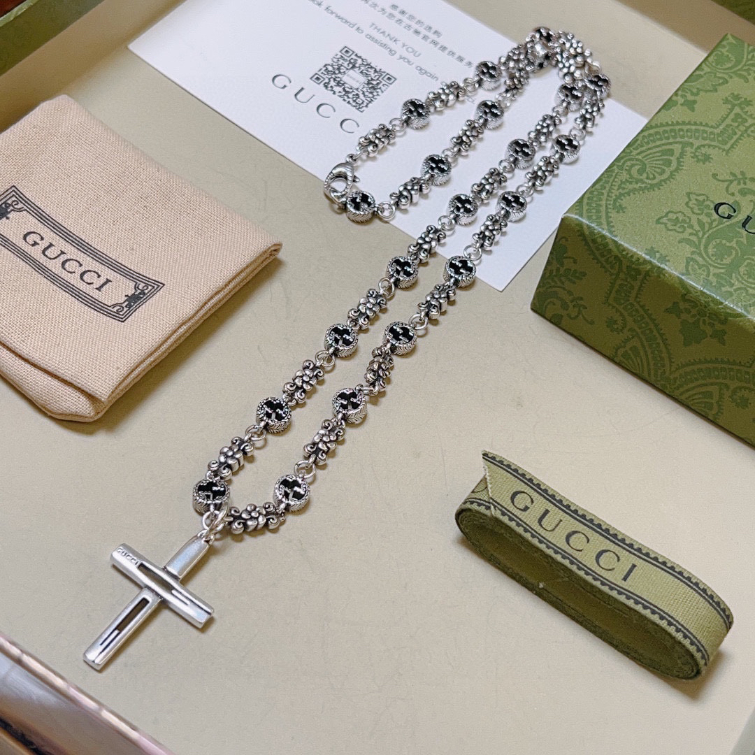 Gucci Anger Forest Series GG Cross Vintage Necklace