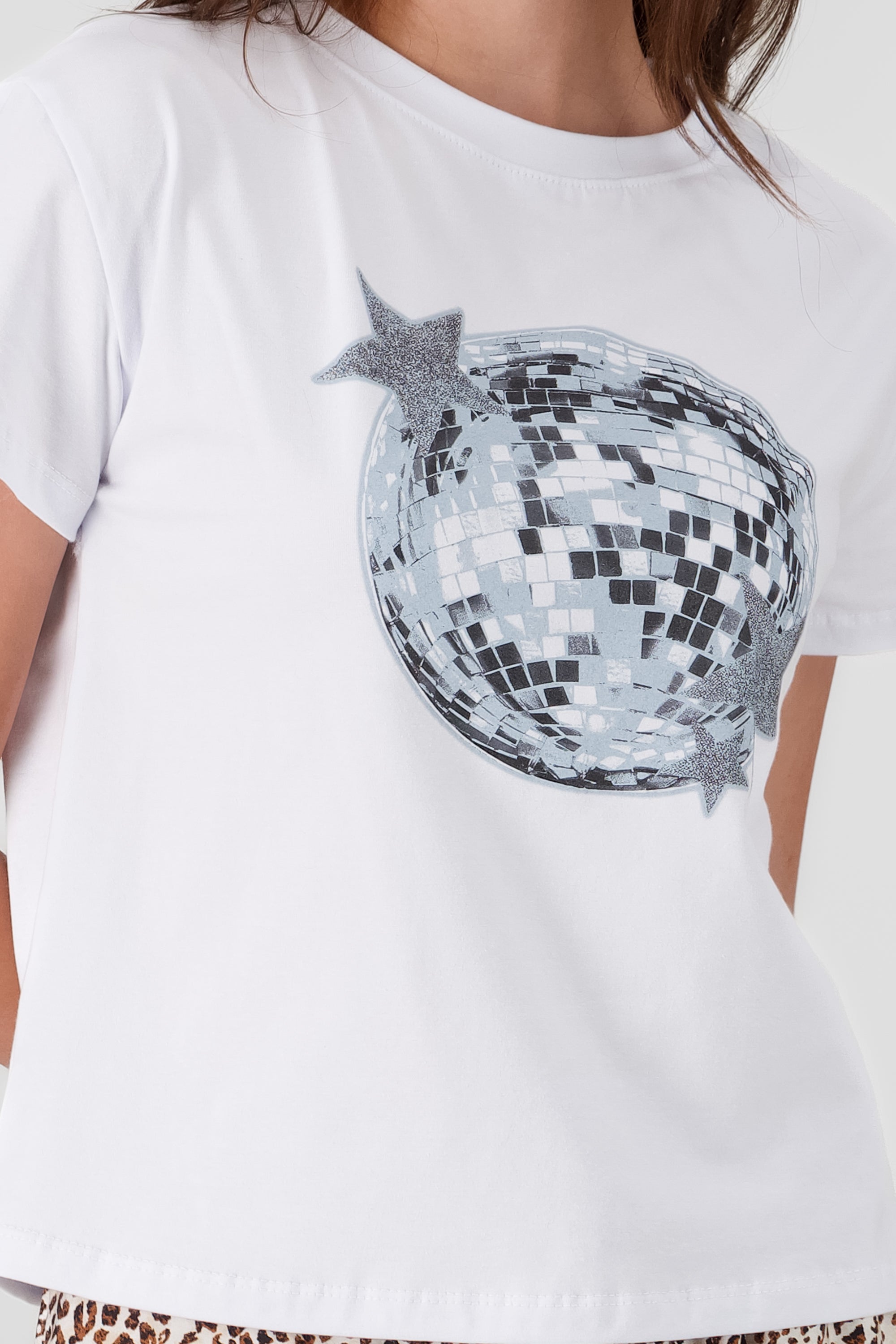Disco Ball Print Short Sleeve T Shirt