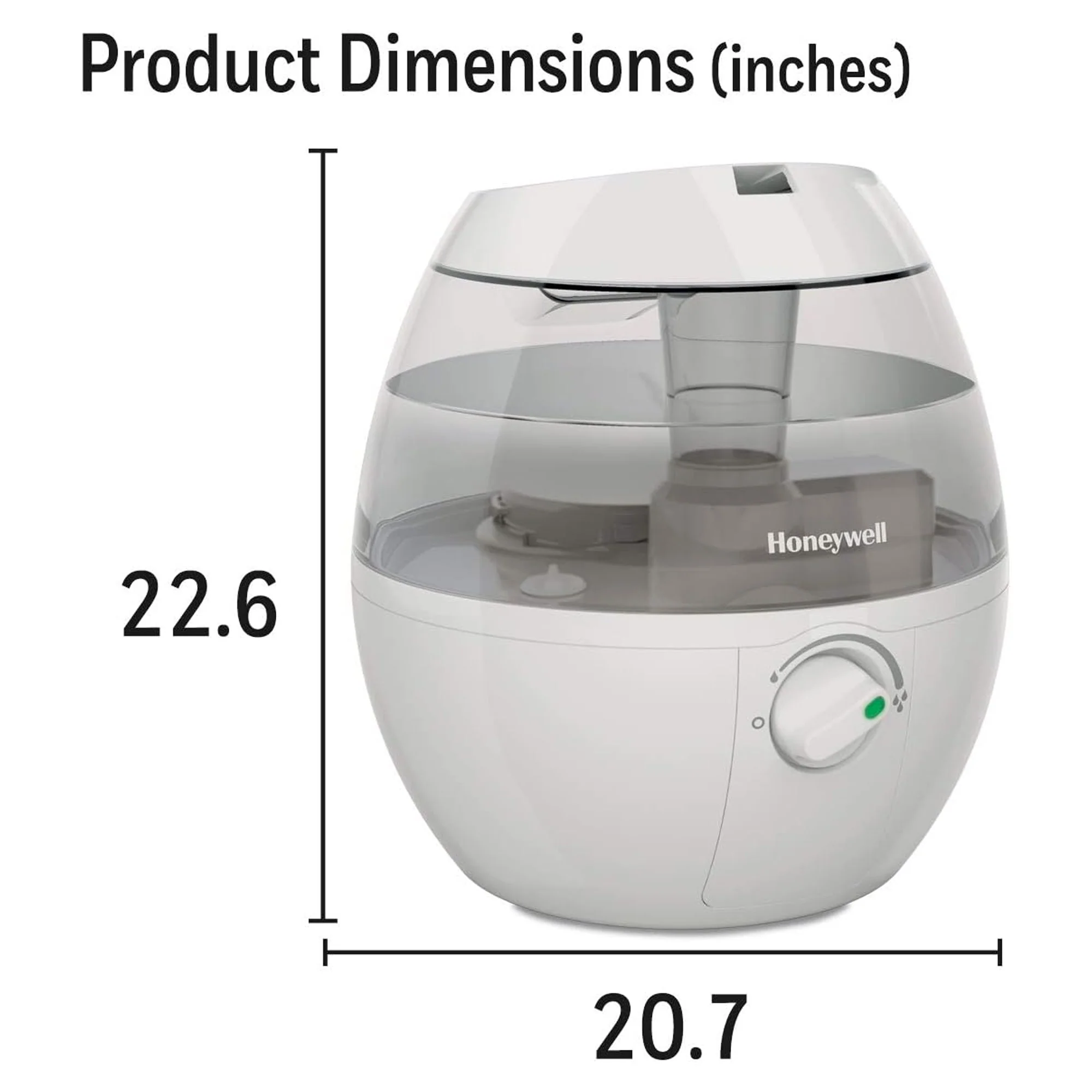 Honeywell MistMate Ultrasonic Cool Mist Humidifier, White, .5 Gallon