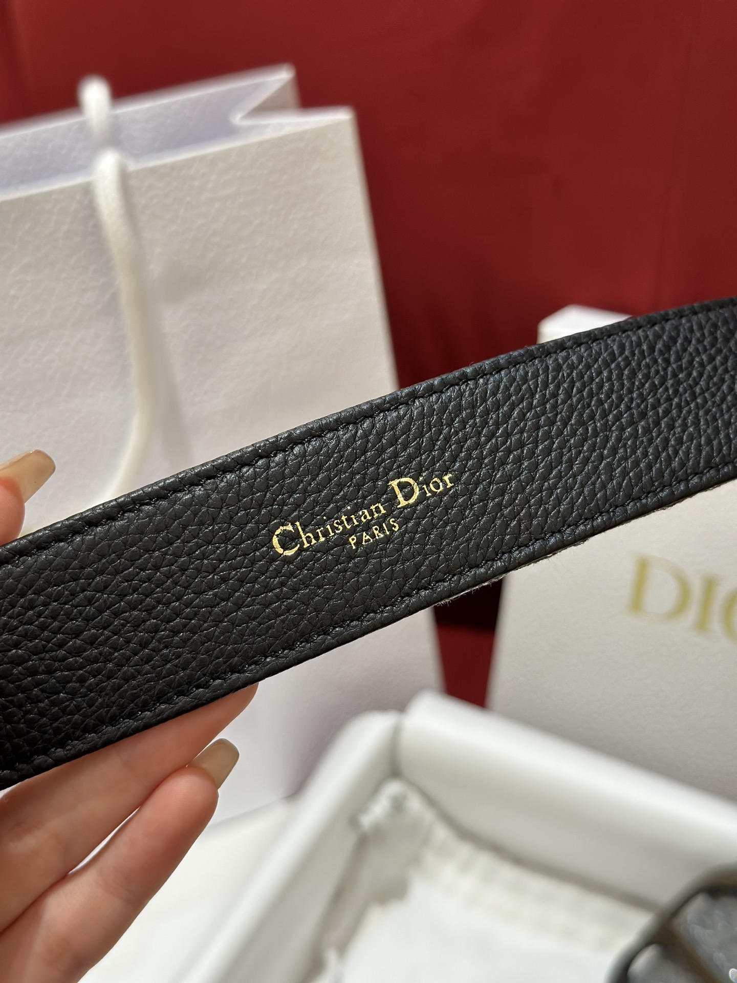 Dior CD Buckle Canvas Leather Belt 3.5CM Width