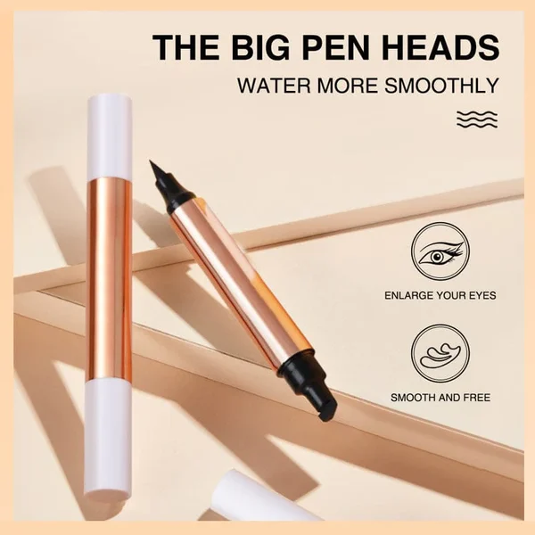 HOT SALE🔥2-In-1 Waterproof Alluring Cat Eye Stamp Eyeliner