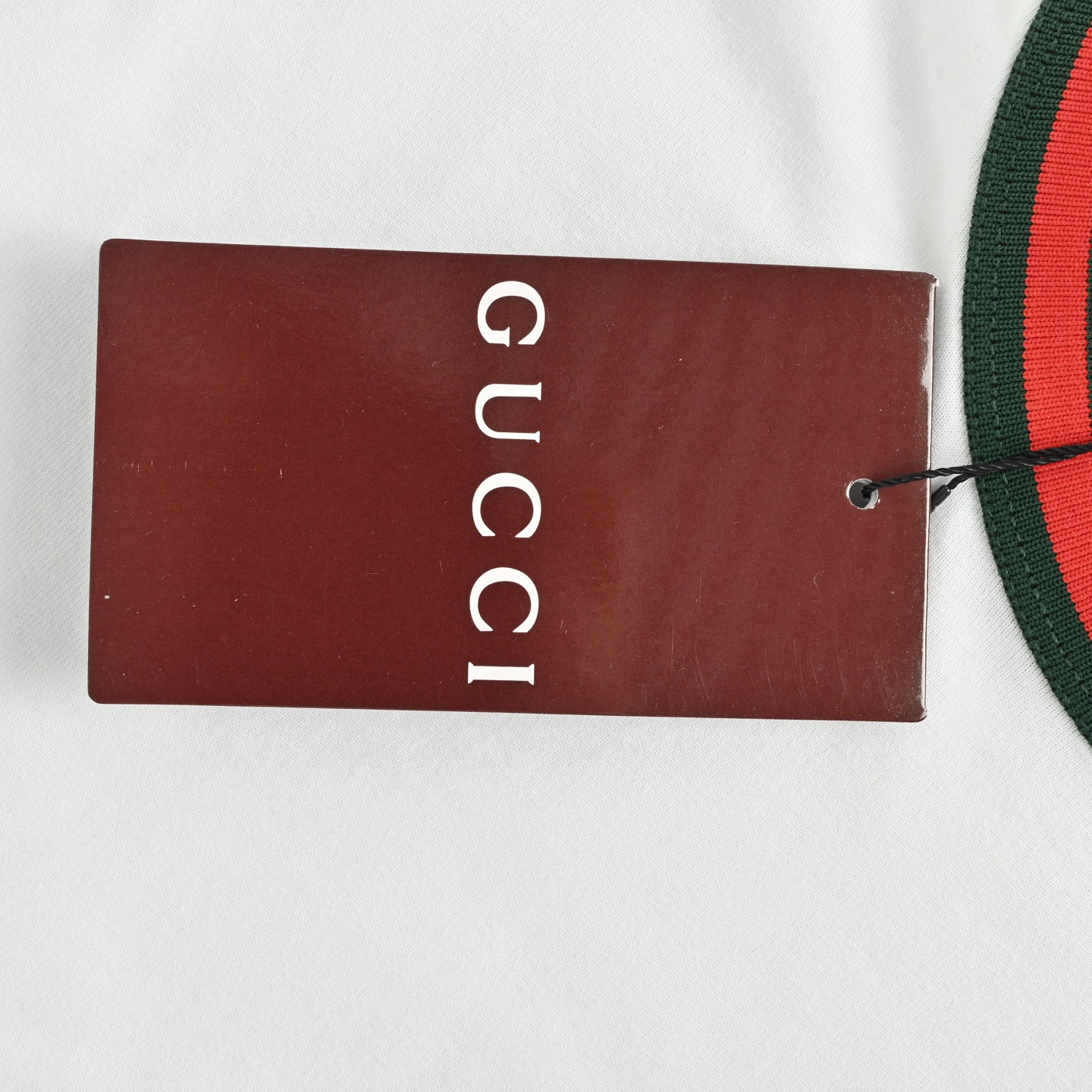Gucci 25ss red and green collar G letter embroidered short sleeve