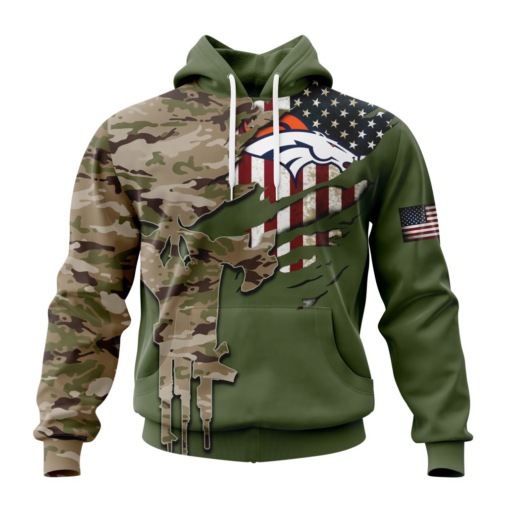 DENVER BRONCOS 3D HOODIE VETERANS DAY