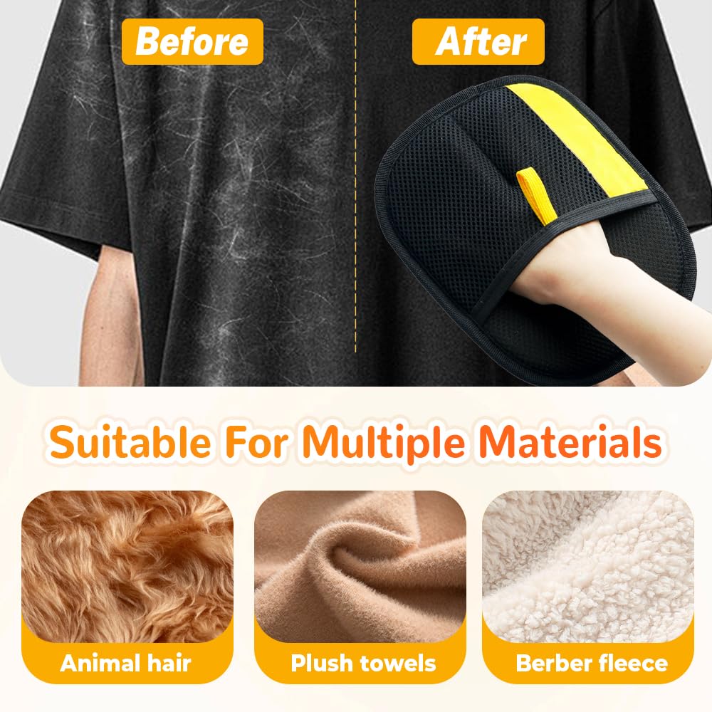 2Pcs Electrostatic Gloves Pet Hair Removal  Washable Reusable Dogs Cats Hair Gloves