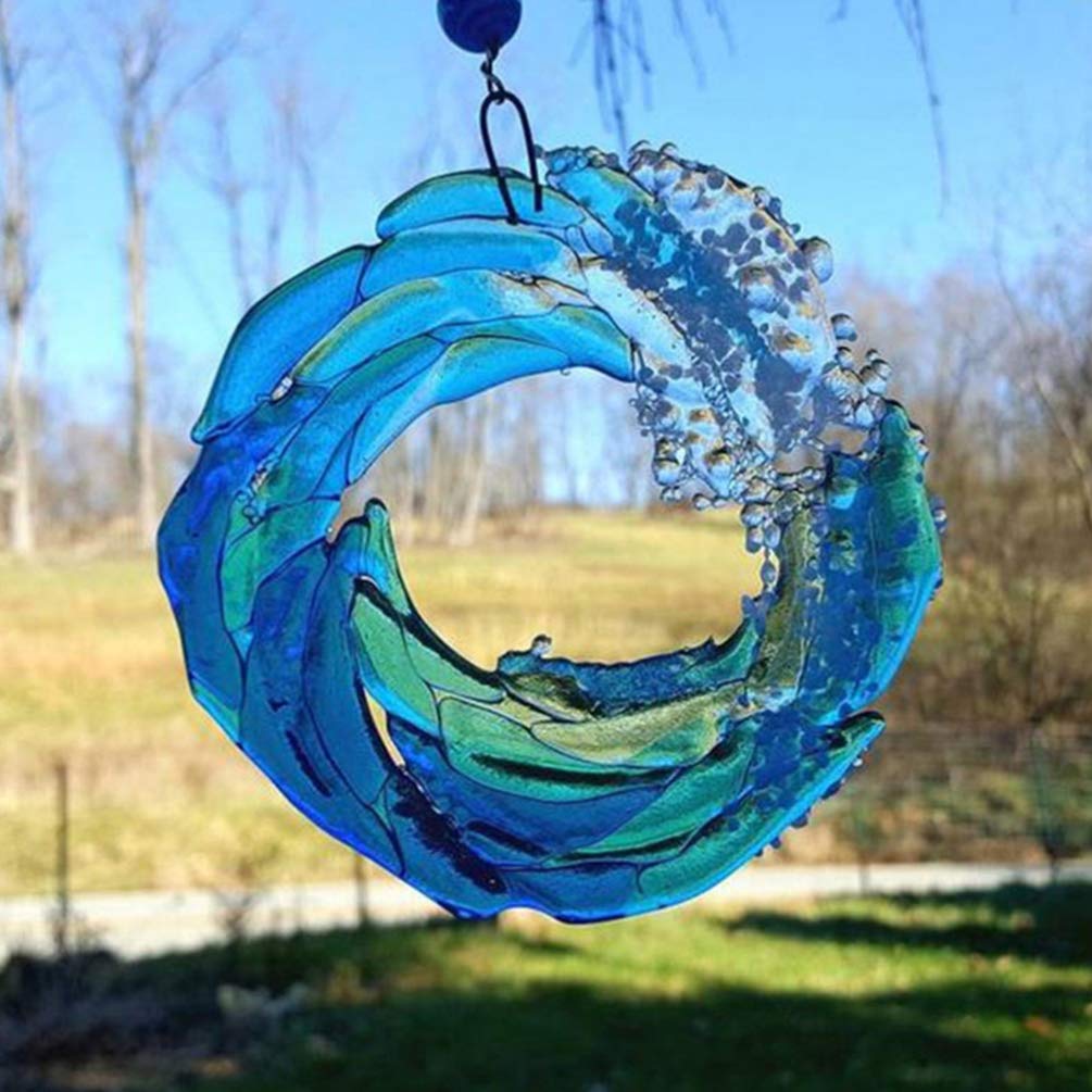 (🔥Last Day Promotion-SAVE 50% OFF)Fused Glass Ocean Suncatcher Ornament Glass Wave Sun Catcher-BUY 2 GET 10% OFF & FREE SHIPPING