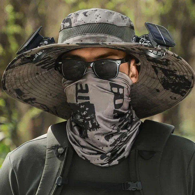 🔥EARLY SUMMER SALE 50% OFF⚡- Outdoor Wide Brim Sun Hat With Solar Fan