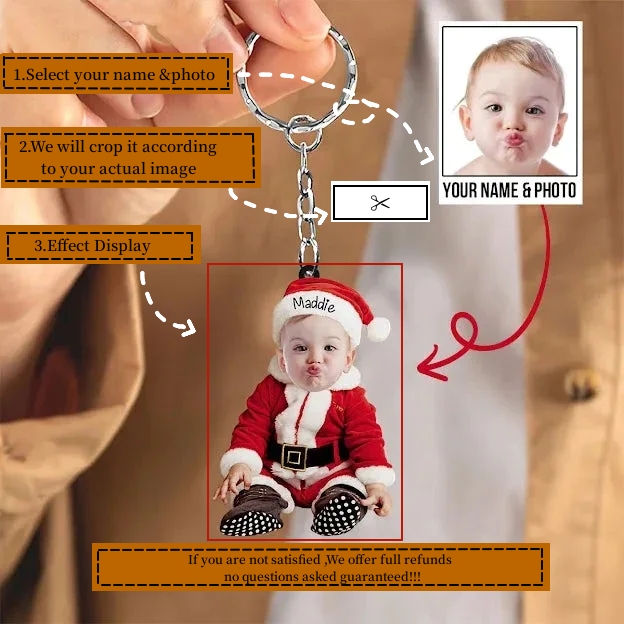 Adorable Newborn Baby - Personalized Photo keychain