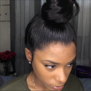New Christmas special OFF Ponytail Bun Straight Wig Styles