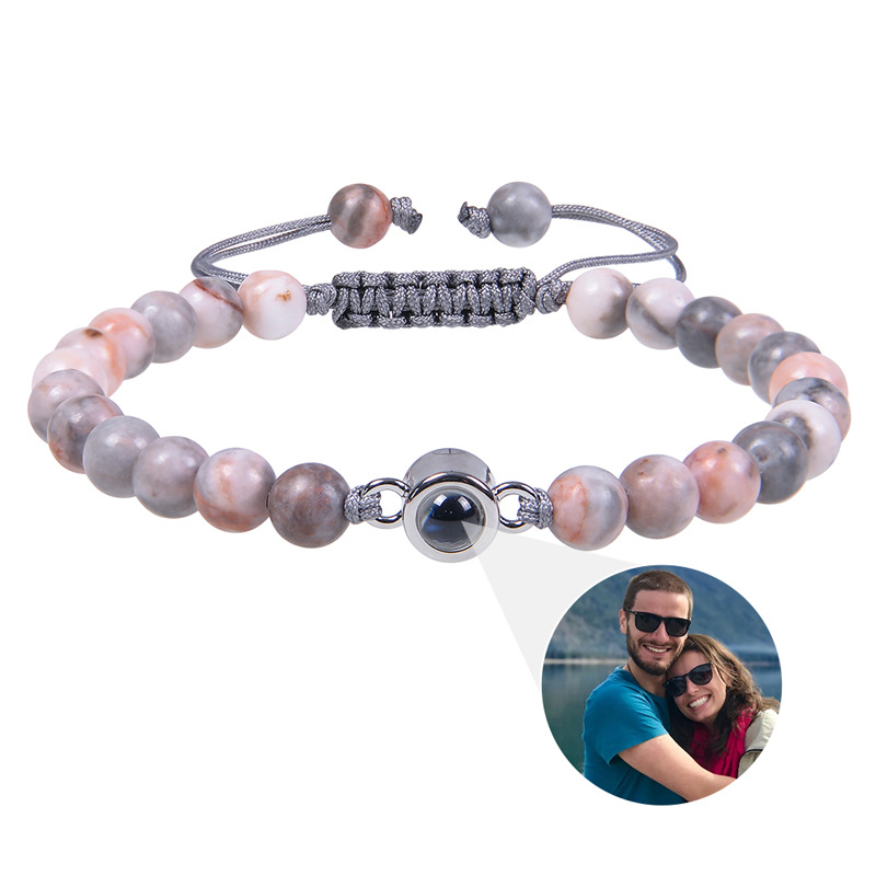 Personalized Photo Projection Beads Bracelet Sincere Gift For Her