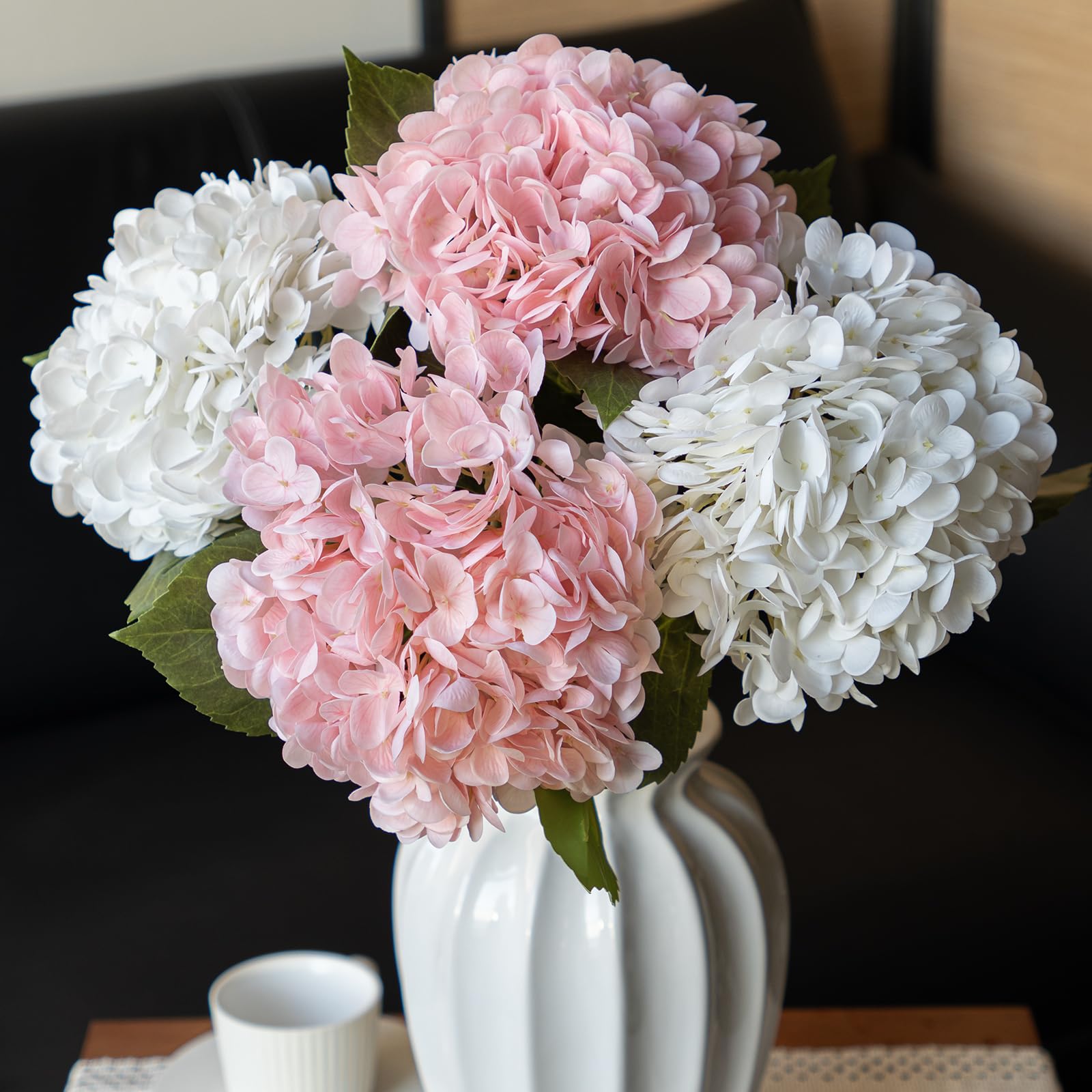 22 inch Lifelike Artificial Hydrangeas - UV resistant, Waterproof，Windproof