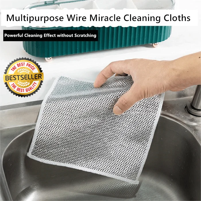 🔥Last Day Promotion 49% OFF🔥Multipurpose Wire Miracle Cleaning Cloths-Buy 20 Get 20 (40 PACK👍EACH JUST $0.99 ONLY TODAY)