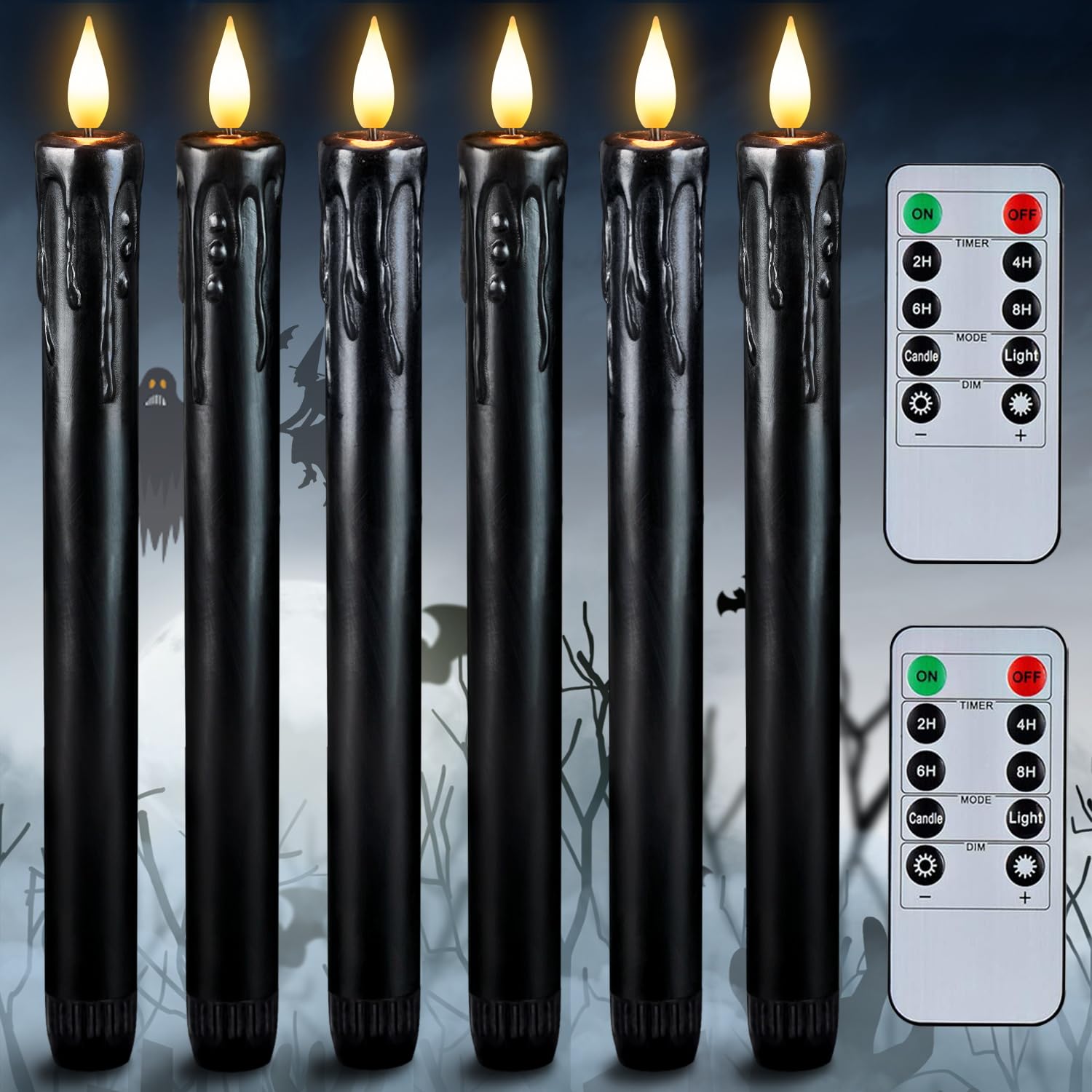 🔥ON SALE - 50% OFF🔥Real Wax LED Flameless Taper Candles with Timer