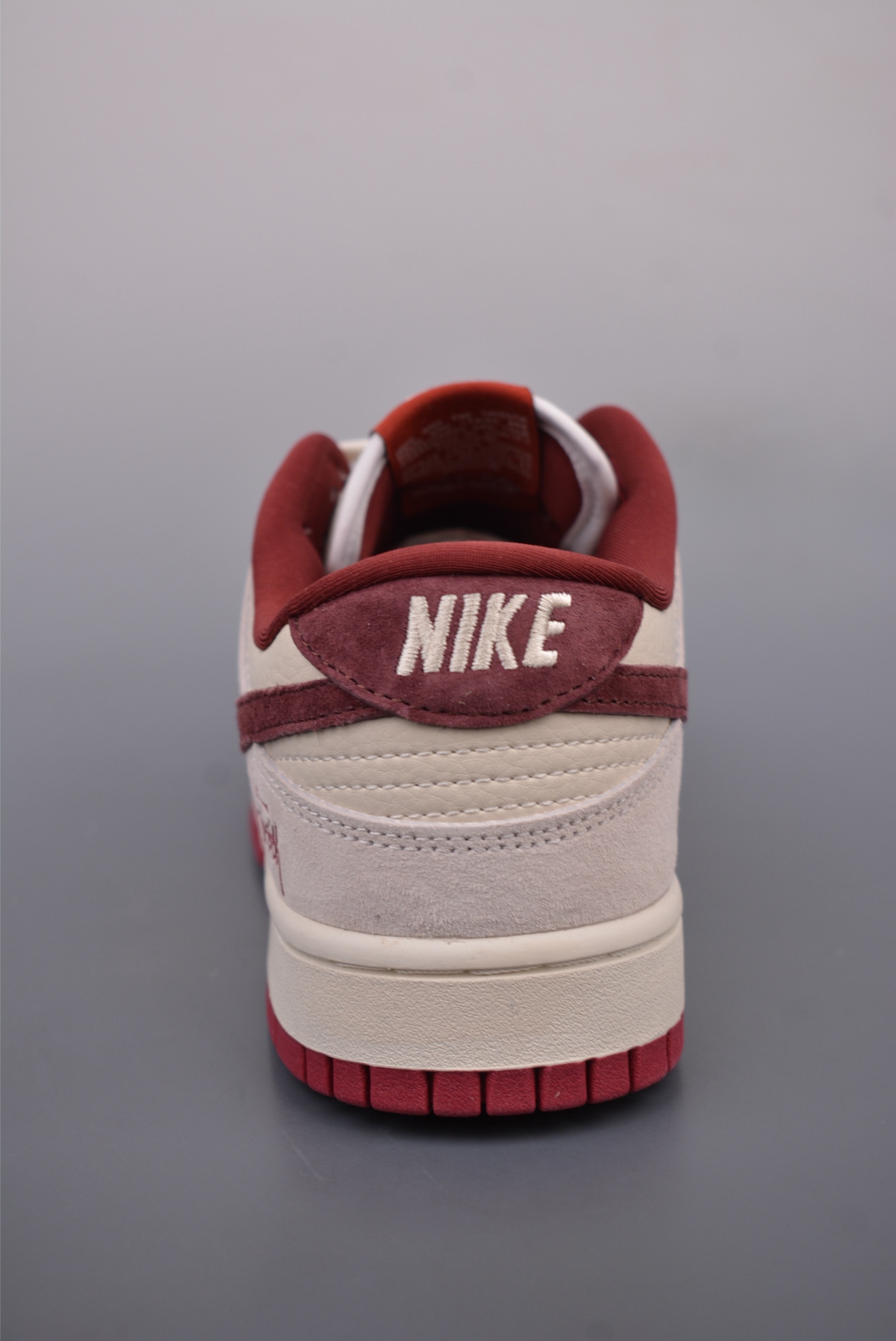 Travis Scott x Stussy x Nike By You SB Dunk Low Retro SP Beige Wine Red Embroidery KK1333-031