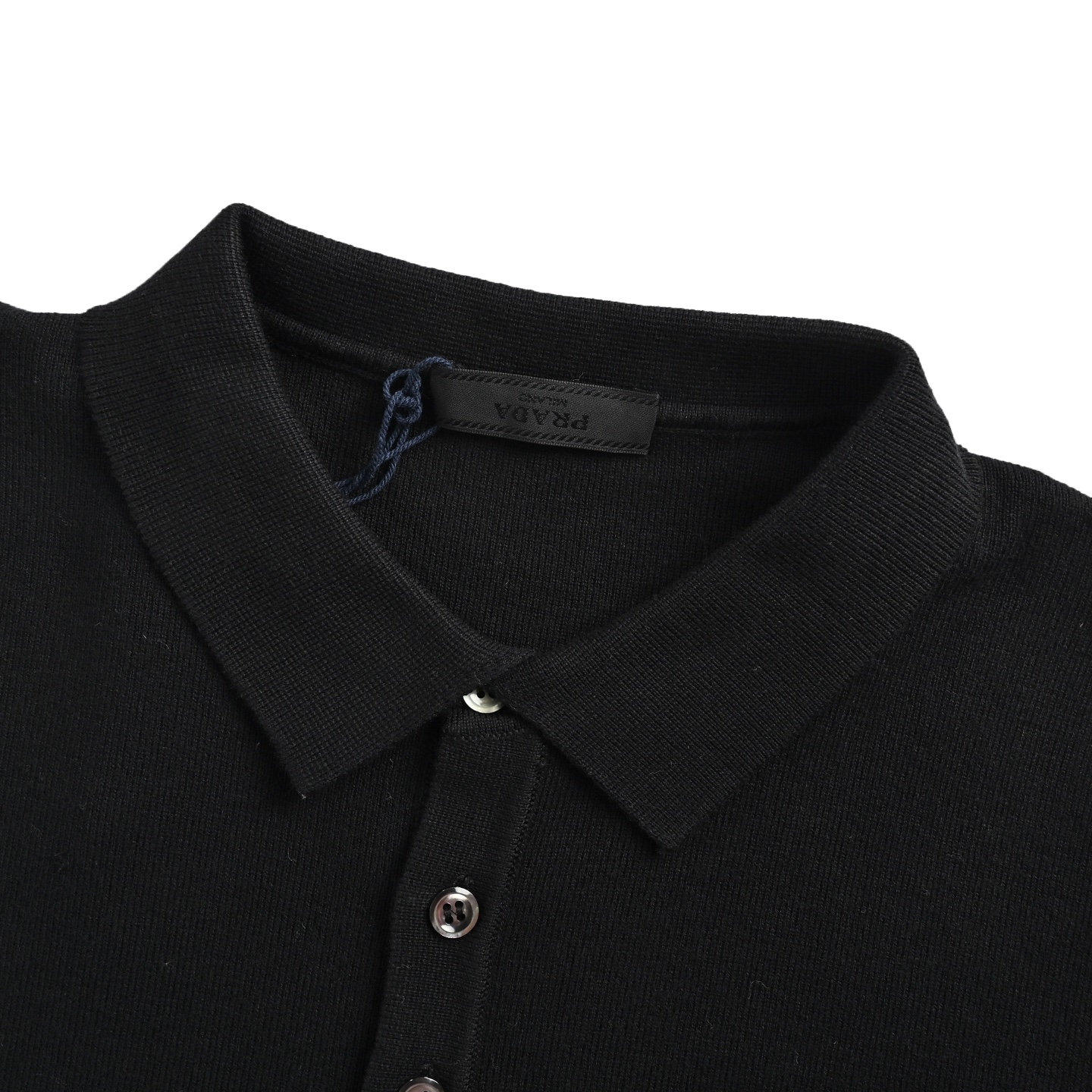 Prada triangle logo knitted Polo short sleeve