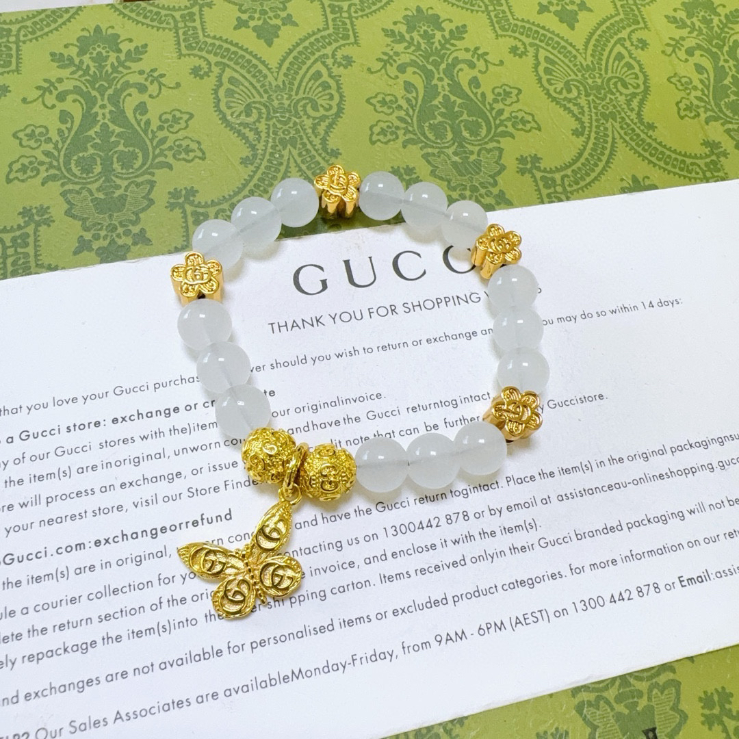 Gucci GG gold agate bracelet