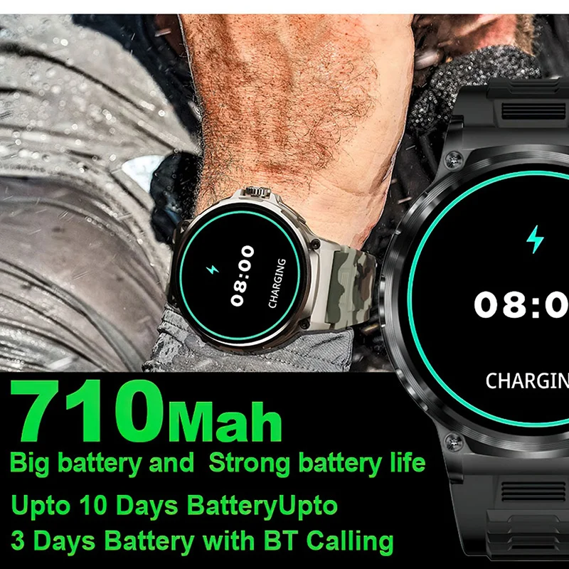 New men's smartwatch AMOLED Bluetooth Talk 1.85-inch full screen touch 710mah large capacity battery waterproof men's smartwatch