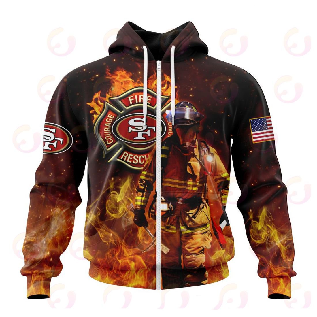 SAN FRANCISCO 49ERS HONOR FIREFIGHTERS – FIRST RESPONDERS 3D HOODIE