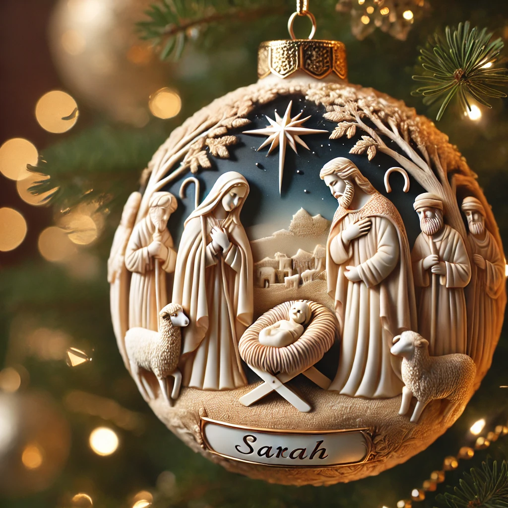 Custom Nativity Christmas Ornament