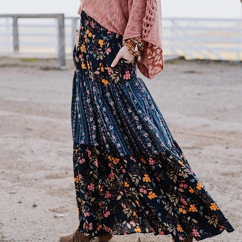 Women Printed pleated skirt