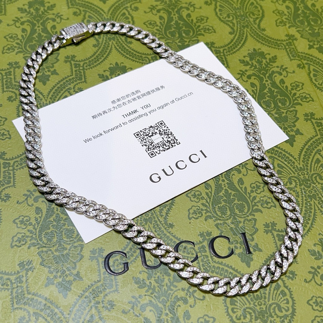 Gucci diamond chain necklace